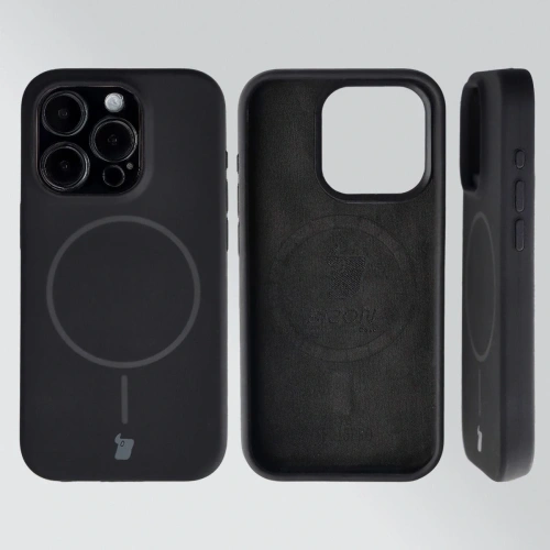 Husă din silicon cu inel magnetic Bizon Soft Case Magnetic pentru Apple iPhone 15 Pro neagră - imagine 5