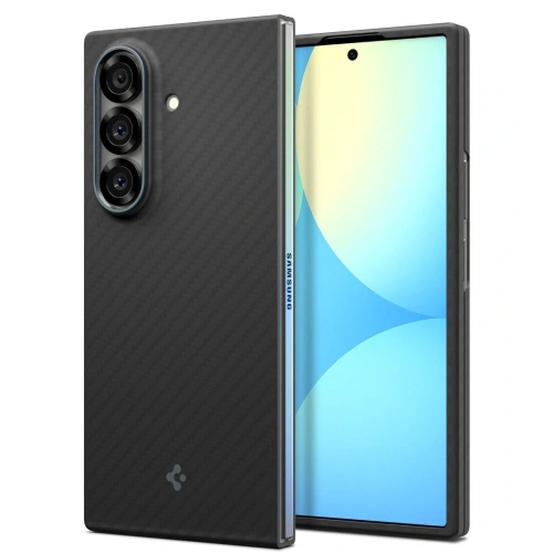 Etui Spigen Airskin Aramid do Samsung Galaxy Z Fold 7 w kolorze czarnym, idealne do ochrony telefonu.