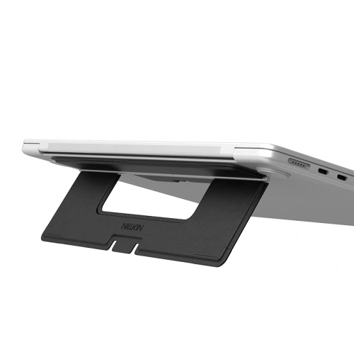 Vedere laterală a suportului Nillkin Dualwing, care asigură stabilitatea laptopului.