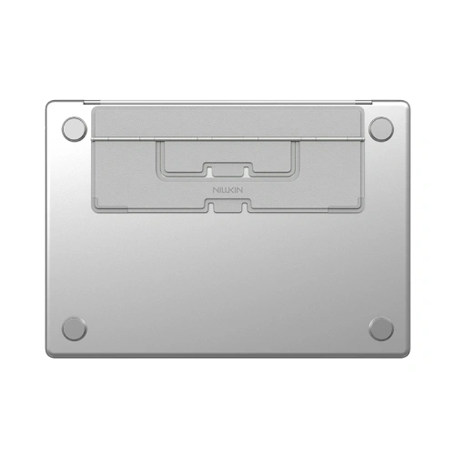 Suport gri pentru laptop Nillkin Dualwing, un accesoriu elegant pentru spațiul de lucru.