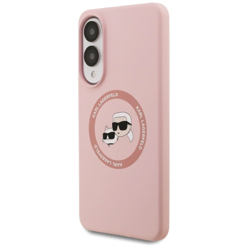 Karl Lagerfeld Hülle in Rosa, ideal für das Samsung Galaxy S25 Edge.