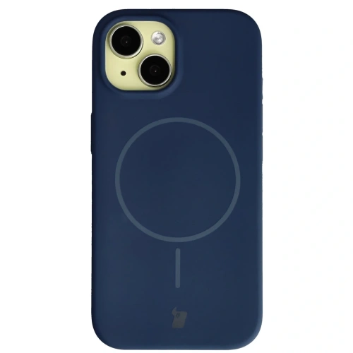 Carcasa din silicon Bizon Soft Case Magnetic de culoare albastră pe fundal alb.