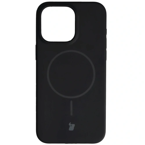 Husa din silicon Bizon Soft Case Magnetic de culoare neagră pentru Apple iPhone 15 Pro Max