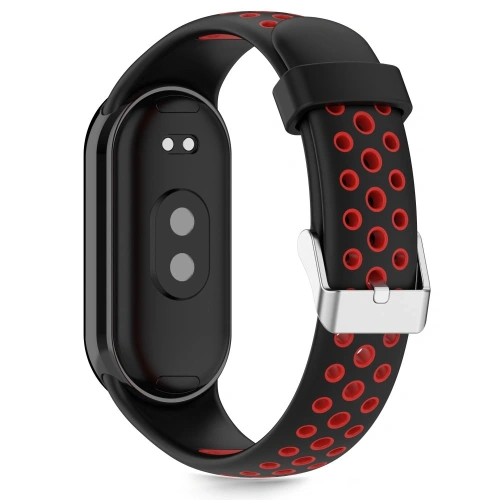 Brățara Tech-Protect IconBand în culorile negru și roșu, ideală pentru Xiaomi Smart Band 8, 9, 10 și NFC.
