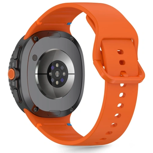 Brățara Tech-Protect Silicone în culoare portocalie, ideală pentru Samsung Galaxy Watch 8 și Classic 40/44/46mm.