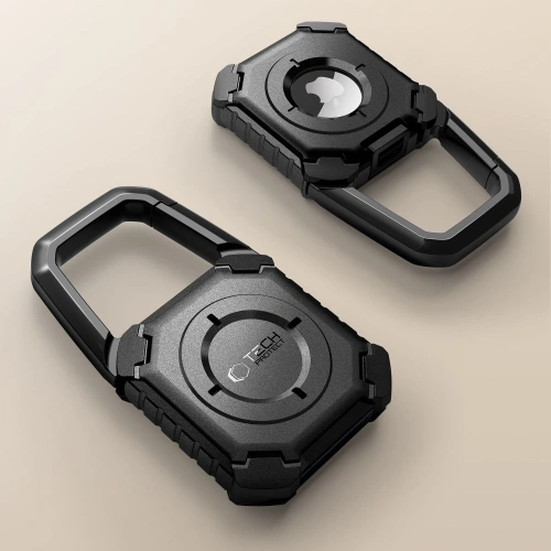 Black Tech-Protect Kevlar keychain, perfect for Apple AirTag 1/2