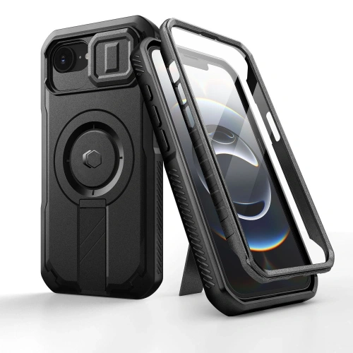 Tech-Protect Kevlar MagSafe case in black, perfect for Apple iPhone 16e.