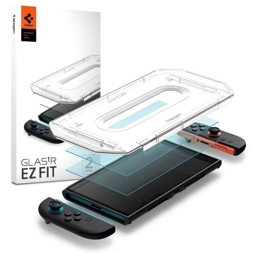 Szkło hartowane Spigen Glas.tr ez Fit do Nintendo Switch 2 Clear w zestawie 2 sztuk.