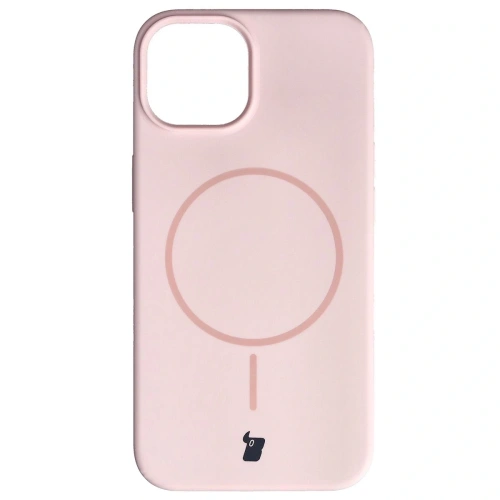 Husa Bizon Soft Case Magnetic în culoare roz deschis, ideală pentru iPhone 14.