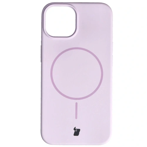 Husa din silicon Bizon Soft Case Magnetic de culoare lila deschis, ideală pentru iPhone 14.