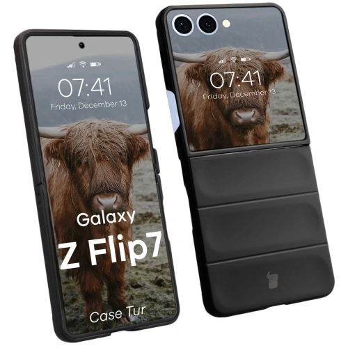 Pancerne etui Bizon Case Tur w kolorze czarnym dla Samsung Galaxy Z Flip7