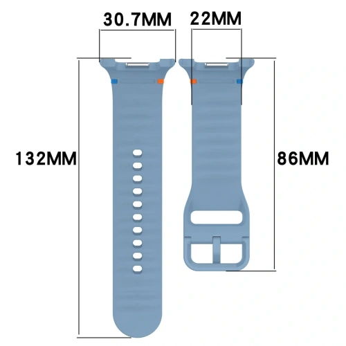 Silikonowy pasek Bizon Strap w niebieskim kolorze dla Samsung Galaxy Watch 8