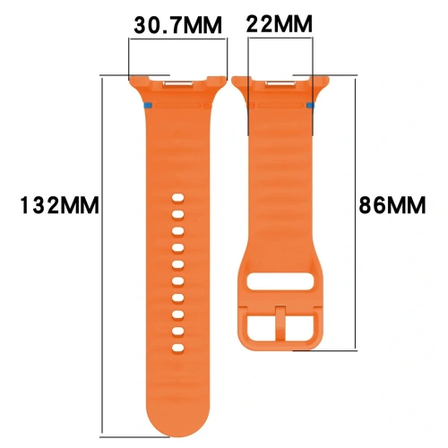 Bizon Strap Silikonarmband in orange für Samsung Galaxy Watch 8