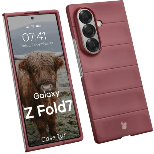 Pancerne etui Bizon Case Tur w burgundowym kolorze dla Samsung Galaxy Z Fold7