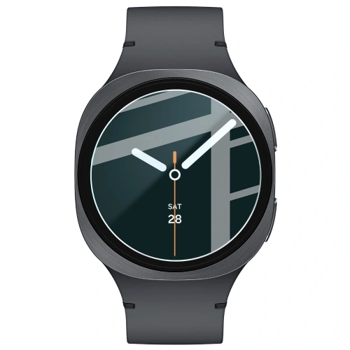 Szkło hartowane Bizon Glass Watch Clear do Samsung Galaxy Watch 8 44 mm na tle naturalnym.
