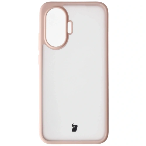 Bizon Case Angelo for Xiaomi POCO F7 in semi-transparent design with pink frame.