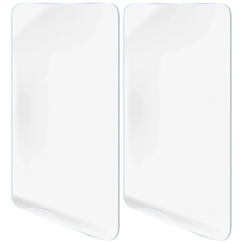 Ansicht der hydrogelbeschichteten Folie auf dem Bildschirm des OnePlus Nord 5, die vor Kratzern schützt.