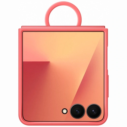 Czerwone etui Samsung Ring Case umieszczone na tle minimalistycznym.