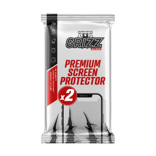 Zestaw dwóch sztuk szkła GrizzGlass, idealny do ochrony aparatu iPhone 17 Pro.