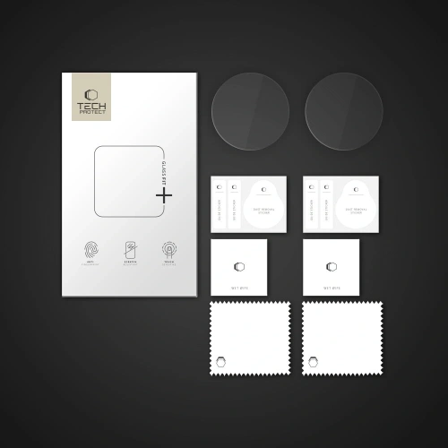 Opakowanie zawiera dwa szkła hartowane, przeznaczone do ochrony ekranu Galaxy Watch 8 Classic 46mm, gwarantując trwałość i wyraźny obraz.