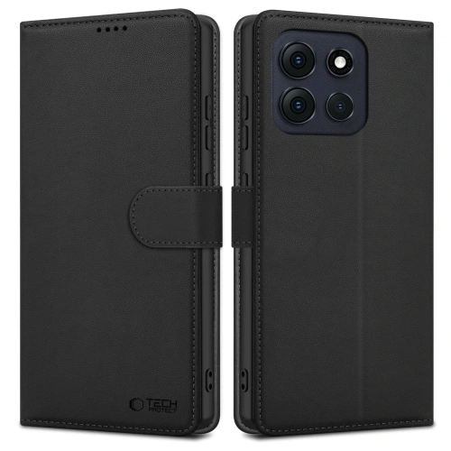 Etui z klapką Tech-Protect Wallet w kolorze czarnym, idealnie dopasowane do Motorola Moto G86 5G.