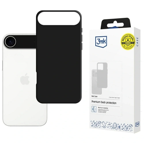 Etui 3MK Matt Case w kolorze czarnym, idealnie dopasowane do Apple iPhone Air, wykonane z trwałego materiału TPU.
