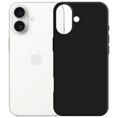 Tylny widok etui 3MK Silicone Case w czerni, dopasowane do kształtu telefonu.