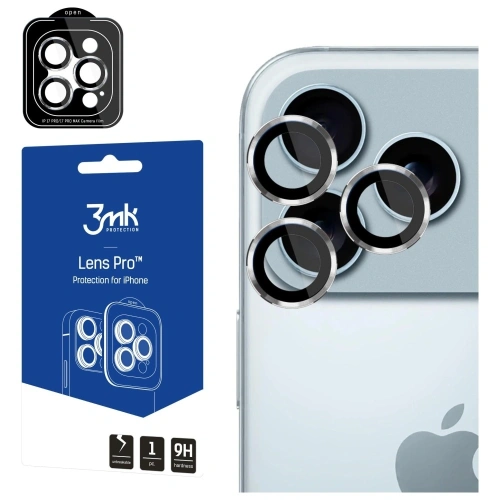 Szkło hybrydowe 3MK Lens Protection Pro dla Apple iPhone 17 Pro w kolorze srebrnym