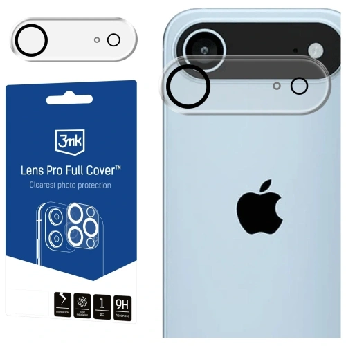 Ochrona na obiektyw aparatu 3MK Lens Pro Full Cover do Apple iPhone 17 Air na tle białym.