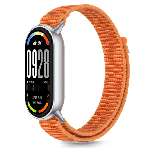 Pasek nylonowy Tech-Protect w kolorze pomarańczowym na Xiaomi Smart Band 8/9/10/NFC.