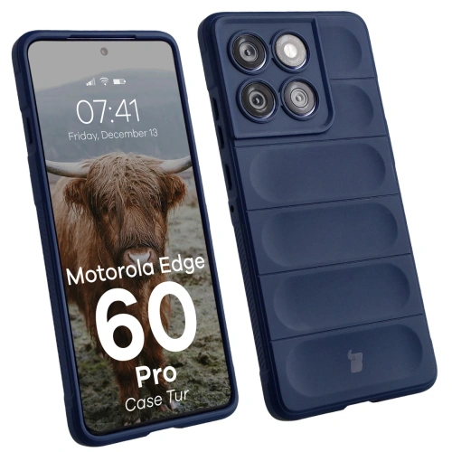 Pancerne etui Bizon Case Tur w kolorze granatowym, idealne do Motorola Edge 60 Pro