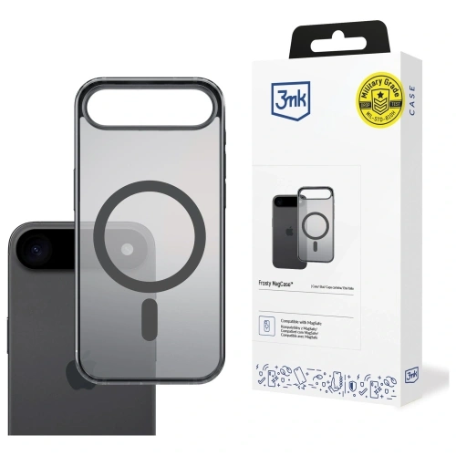 Etui 3MK Frosty MagCase w kolorze czarnym, idealne do Apple iPhone Air.