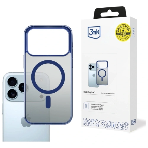 Etui 3MK Frosty MagCase w kolorze niebieskim, idealne dla Apple iPhone 17 Pro Max.