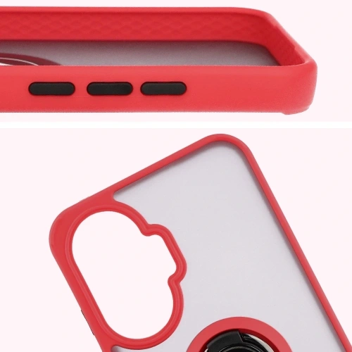 Etui Bizon Case Hybrid Ring na telefonie Xiaomi POCO F7, prezentujące jego stylowy wygląd.