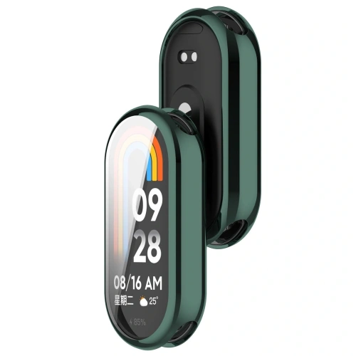 Etui z osłoną ekranu Bizon Case Watch Felipe w zielonym kolorze na Xiaomi Smart Band 10