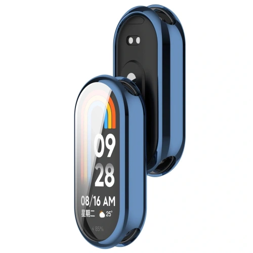 Etui Bizon Case Watch Felipe w kolorze niebieskim, idealne do Xiaomi Smart Band 10.