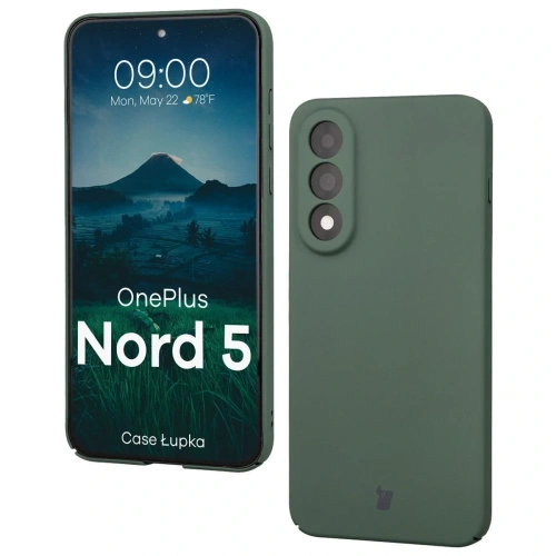 Etui Bizon Case Łupka w zielonym kolorze, idealne do OnePlus Nord 5.
