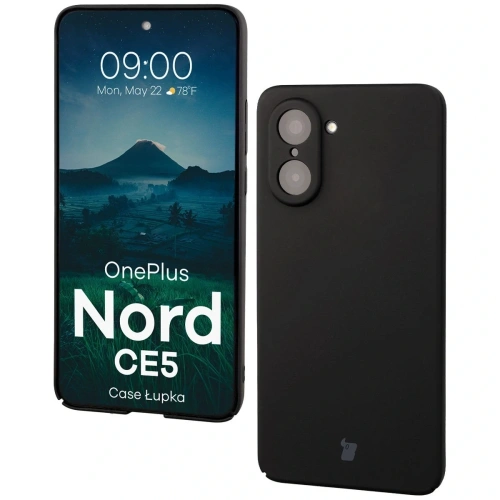 Etui Bizon Case Łupka w kolorze czarnym, idealnie dopasowane do OnePlus Nord CE5 5G.