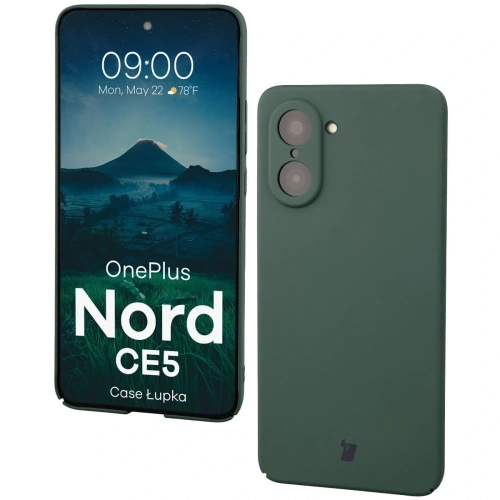 Etui Bizon Case Łupka w kolorze zielonym, idealne do OnePlus Nord CE5 5G.