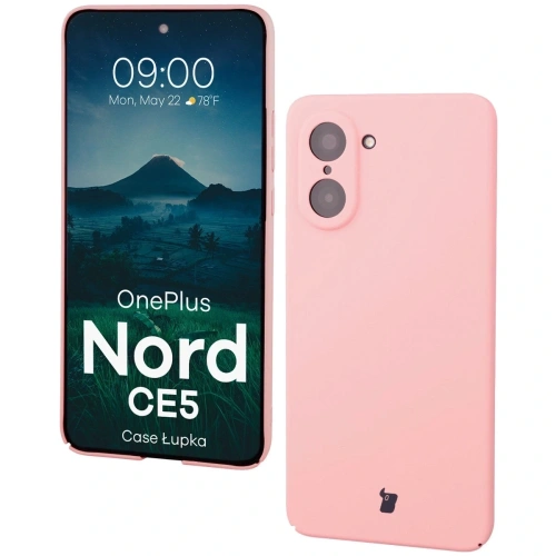 Etui Bizon Case Łupka w kolorze różowym, idealne dla OnePlus Nord CE5 5G.