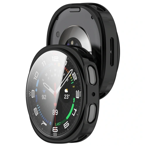 Etui z osłoną ekranu Bizon Case Watch Felipe w kolorze czarnym na Samsung Galaxy Watch 8 44mm