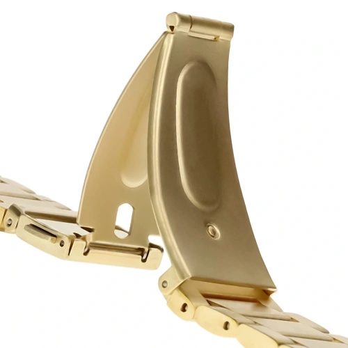 Stylowy złoty pasek do smartwatcha Huawei Watch Fit 4 z bliska