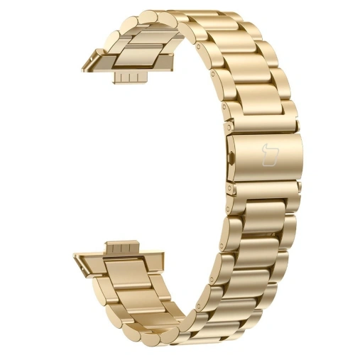 Złoty pasek ze stali nierdzewnej Bizon Strap w eleganckim ujęciu