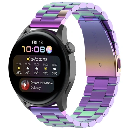 Detale paska Bizon Strap Watch Aura z bliska, podkreślające jego tęczowy odcień.