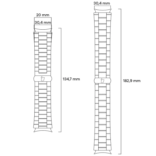 Srebrny pasek do zegarka Bizon Strap Watch Aura na tle białym