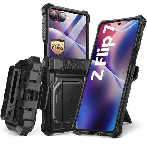 Etui Supcase IBLSN ArmorBox w kolorze czarnym, idealne do Samsung Galaxy Z Flip 7.