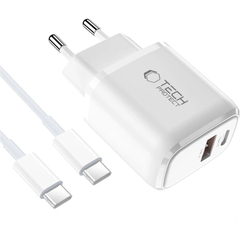 Widok na ładowarkę Tech-Protect NCA20 z oznaczeniem PD 20W