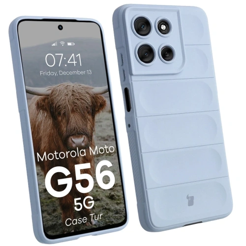 Etui Bizon Case Tur w jasnoniebieskim kolorze, idealne do Motorola Moto G56 5G.