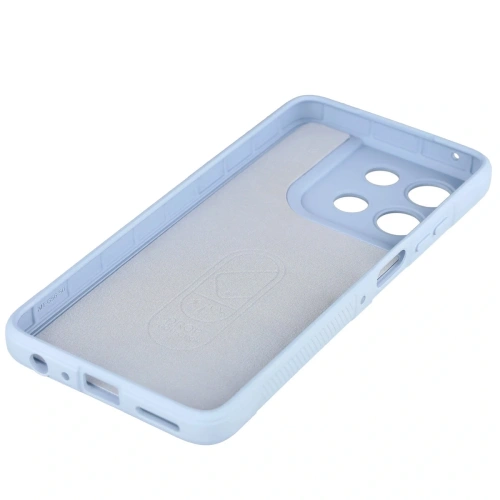 Widok z boku etui Bizon Case Tur, pokazujący precyzyjne wycięcia na porty.