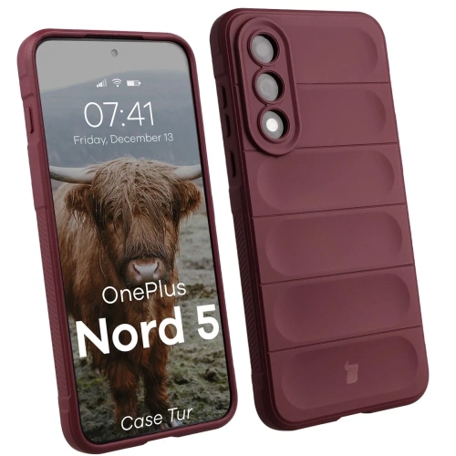 Pancerne etui Bizon Case Tur w burgundowym kolorze, idealne do OnePlus Nord 5